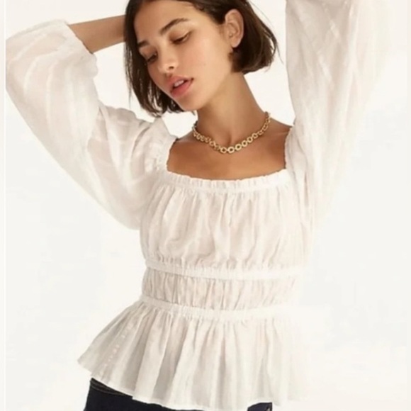 J.Crew Puff Sleeved Smock Top - Picture 4 of 7